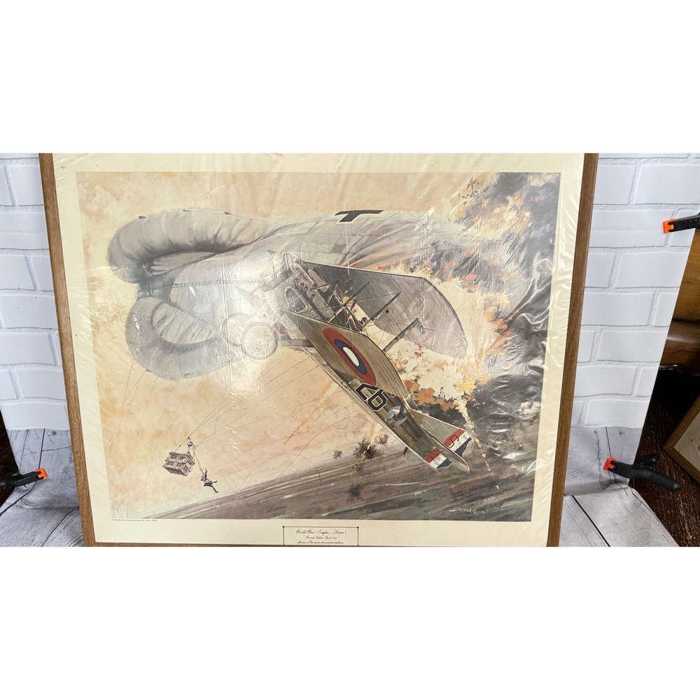 Vintage 1969 WWI Eagles Series Frank Luke Spad XIII Aviation Art Print Deneen